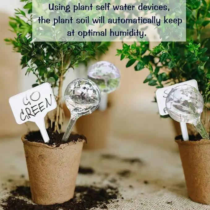 10pcs Plant Watering Devices, Planter Self Watering Globes for Home Potting, Plastic Garden Flower Plant Watering Spikes Automatic Plant Waterer System Set Suit for All Indoor Outdoor Plant by GreenHaven Gardens