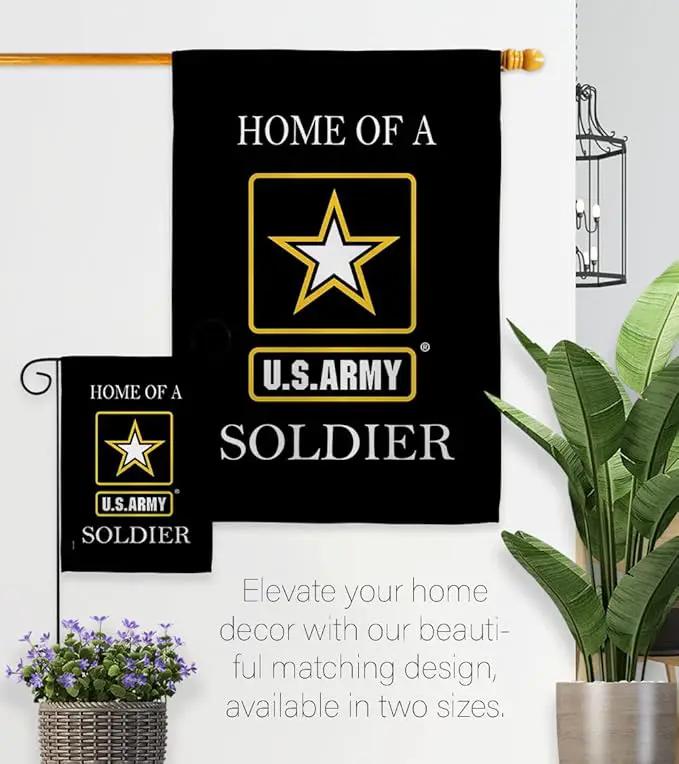 US Army Army Soldier Garden Flag Set Wall Holder Armed Forces Rangers United State American Military Veteran Retire Official House Decoration Banner Small Yard Lawn Proch, 13 x 18.5 inch, Made In USA by GreenHaven Gardens