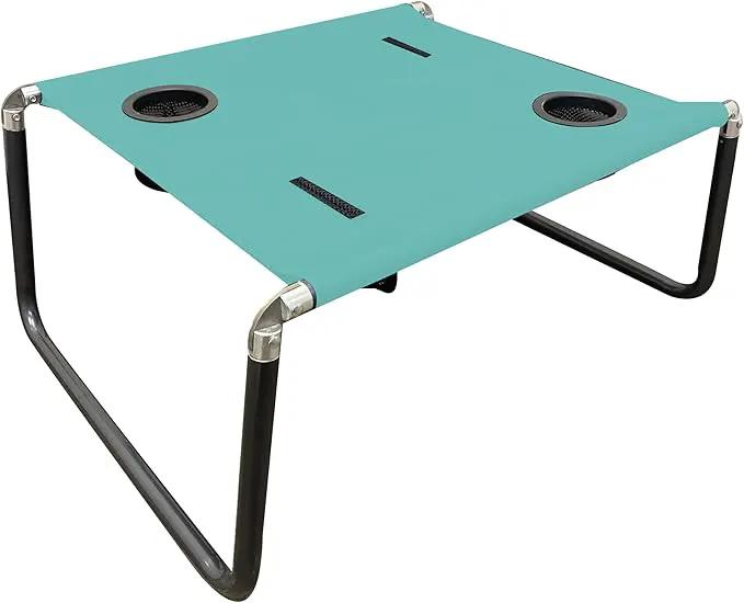 Neso Portable Beach Table with Cup Holders, Cell Phone Pockets, Lightweight for Picnics and Parks (Seafoam) by GreenHaven Gardens