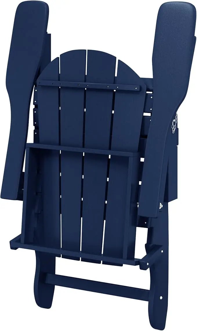 Westin Outdoors Laguna WO Home Furniture Adirondack Chair 4 PC Set Classic Outdoor Patio Folding Chair for Bon Fire Pit Lawn Backyard Beach Plastic Weather-Resistant (Navy Blue) by GreenHaven Gardens