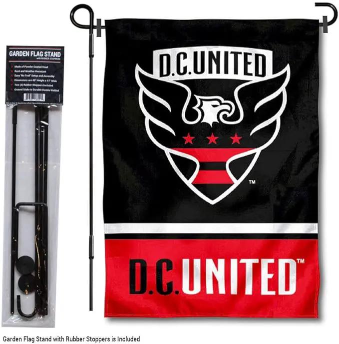 WinCraft Washington DC United Garden Flag with Stand Pole Holder by GreenHaven Gardens