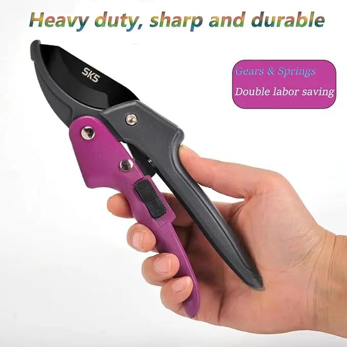 Garden clippers, premium Germany pruners, Work 3 times easier, professional pruning shears, cutting rose, flower, hedge, stem, tree, Sharp gardening scissors, Arthritis weak hand snips (Japanese-2, 1) by GreenHaven Gardens