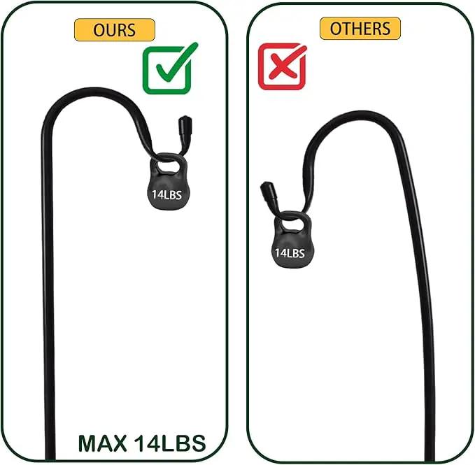 TIEBOLA Shepherd Hooks 2 Pack - 48 Inches High 1/2 Inch Thick Adjustable Rust Resistant Shepards Hooks with 5 Prong Base for Hanger Holder, Wedding Decor, Lanterns, Flower Basket, Bird Feeder. by GreenHaven Gardens