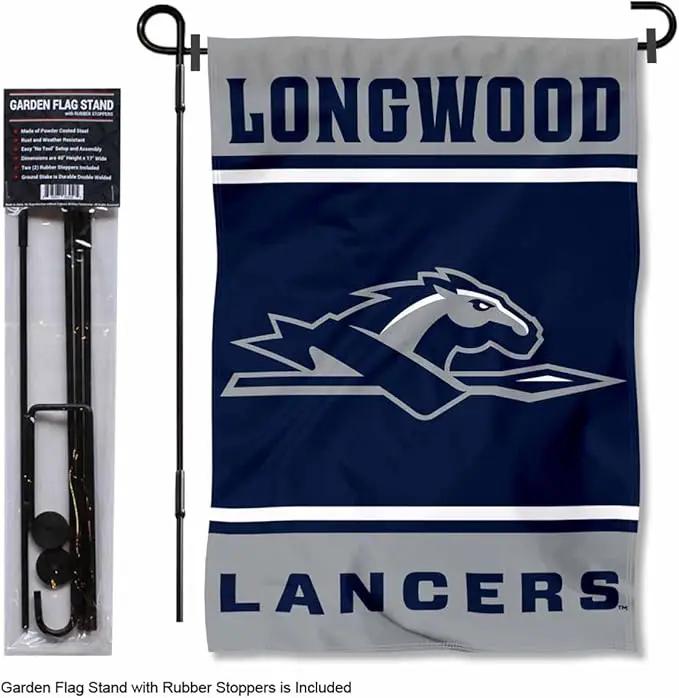 College Flags & Banners Co. Longwood Lancers Garden Flag with Stand Holder by GreenHaven Gardens