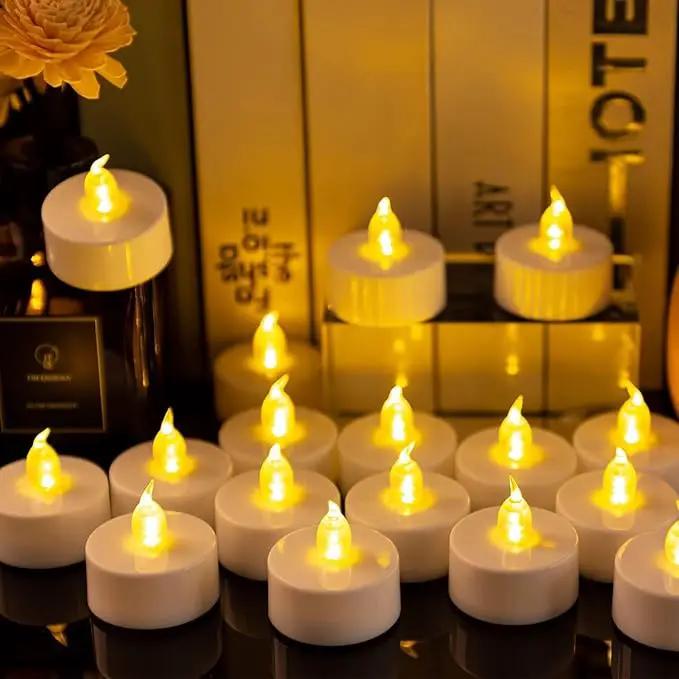 Tea Light Candles with Remote Control,12pack Flickering Flameless LED Candle,Long Lasting 400+Hours,Battery Operated with Timer for Home Decoration Seasonal &Festival Celebration WarmYellow by GreenHaven Gardens