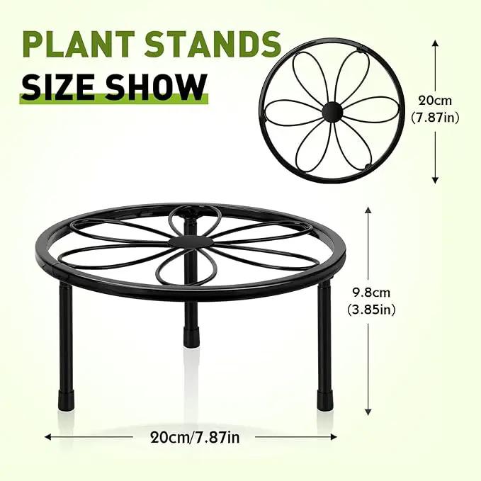 ESRICH Plant Stands, Metal Plant Stands Indoor, Plant Stand,Heavy Duty Plant Stands for Multiple Plant , Anti-Rust Iron Plant Pot Shelffor Planter, Potted Plant Holder for Garden Home ( 2 Pack 7.8in) by GreenHaven Gardens