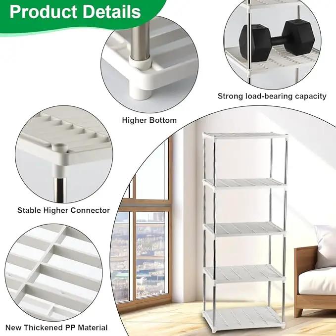 5 Layer Sprouting Tray Storage Shelf, Plant Tray Shelf Nursery Pot Tray Shelf Seeding Tray Container Shelves Indoor/Outdoor Plant Rack Holder (34.65''Hx13.58 Wx16.54 L, White) by GreenHaven Gardens