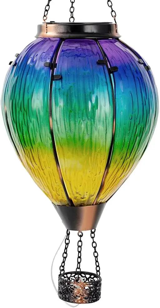 DREAMSOUL Large Hot Air Balloon Solar Lantern with Candle Holder, Hanging Solar Hot Air Balloon Lantern with Flame for Garden Yard Tree Decor by GreenHaven Gardens