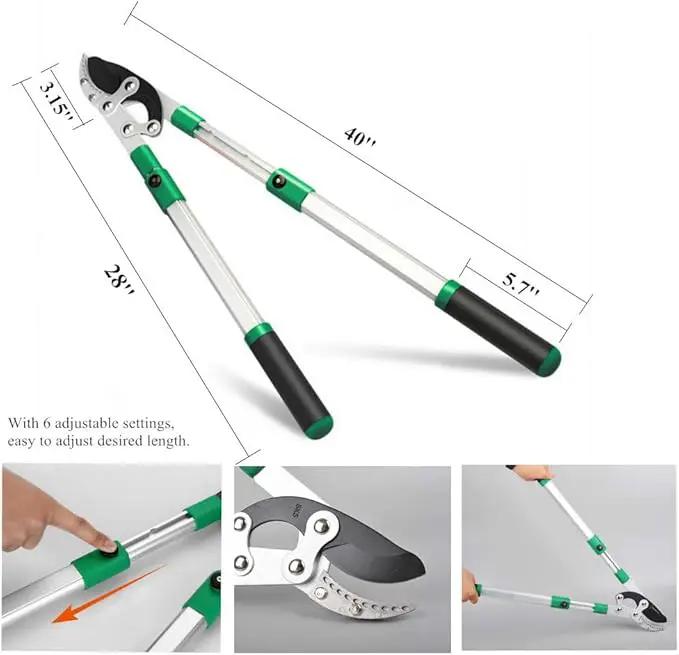 SK5 High-Performance Compound Action Anvil Lopper,Chops Thick Branches with Ease,2 Inch Cutting Capacity,28inch-40inch Telescoping Lopper, Tree Trimmer with Sturdy&Comfortable Handle by GreenHaven Gardens