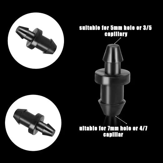 AIEX 100pcs Drip Irrigation Plugs, 1/4" Drip Tubing End Cap Irrigation Stopper Goof Hole Plugs Drip System Parts for Home Garden Lawn (Black) by GreenHaven Gardens