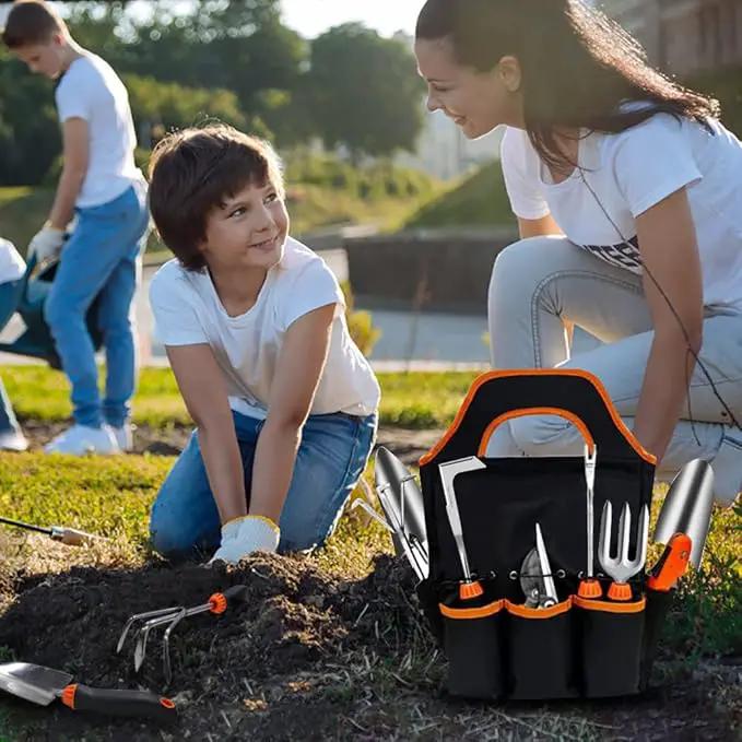 Garden Tool Set,10 PCS Stainless Steel Heavy Duty Gardening Tool Set with Soft Rubberized Non-Slip Ergonomic Handle Storage Tote Bag,Gardening Tool Set Gifts for Women and Men by GreenHaven Gardens