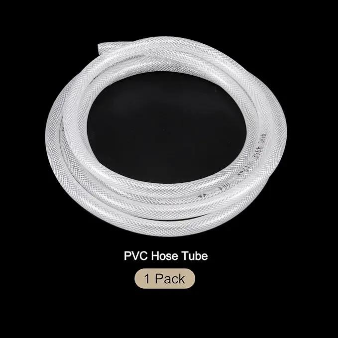 1/2" x 5/8" Braided Clear Plastic PVC Tubing 10ft High Pressure Flexible Reinforced Vinyl Tube, [for Garden Irrigation, Water Hose, Fish Tank, Water Transfer] - 12.7x15.9mm by GreenHaven Gardens