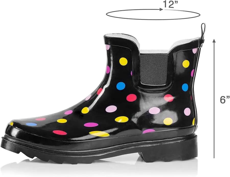 NORTY - Womens Ankle Rain Boots - Ladies Waterproof Winter Spring Garden Boot runs ½ size large by GreenHaven Gardens
