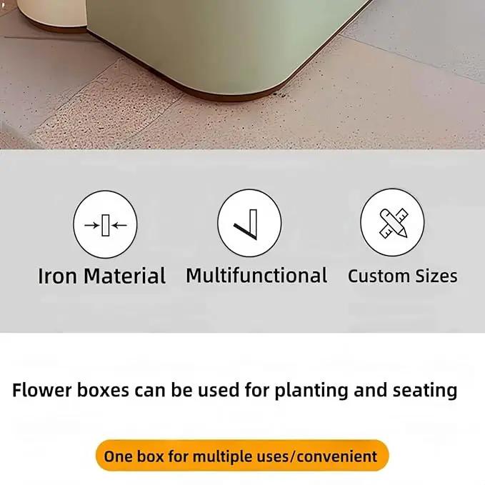 Outdoor Bench - Modern Outdoor Park Planter Bench Includes Luxurious and Simple Flower Box & Wooden Seating Area for Commercial Plaza,Food Court(55.12IN) by GreenHaven Gardens