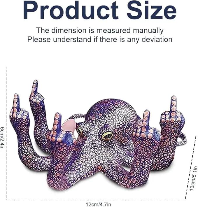 Middle Finger Octopus，Middle Finger Statue，Weird Decor Suitable for Indoor and Outdoor Garden Home Various Fish Tank Decoration (Purple) by GreenHaven Gardens