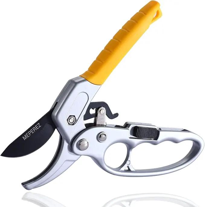 Garden Clippers, Premium Germany Pruners, Work 3 Times Easier, Professional Pruning Shears, Cutting Rose, Flower, Hedge, Stem, Sharp Scissors Gardening Tools, Arthritis Weak Hand Snips by GreenHaven Gardens