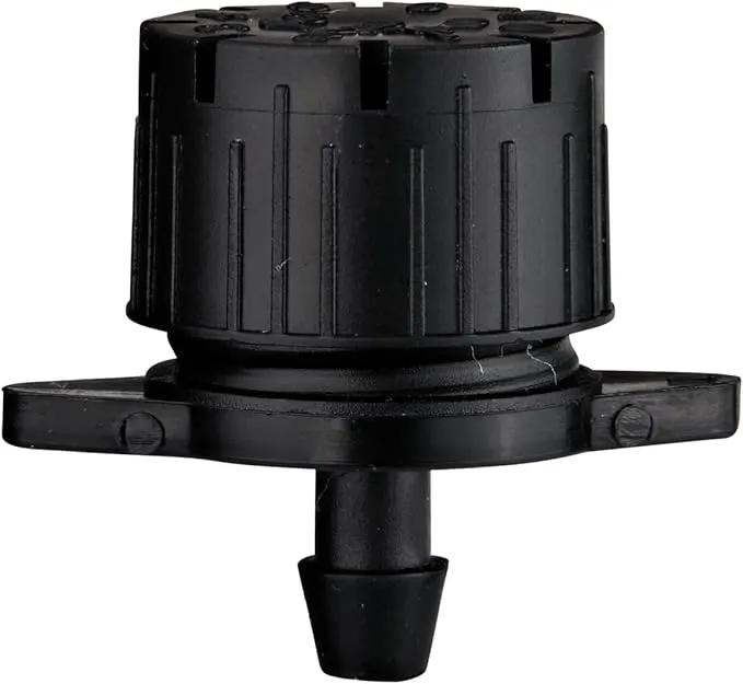 Raindrip R157CT Adjustable Flow Bubbler, Non-Pressure Compensating Emitter, Full-Circle Pattern, 8-Stream Spray, with 1/4-Inch Barbed Inlet, 5-Pack, Black by GreenHaven Gardens