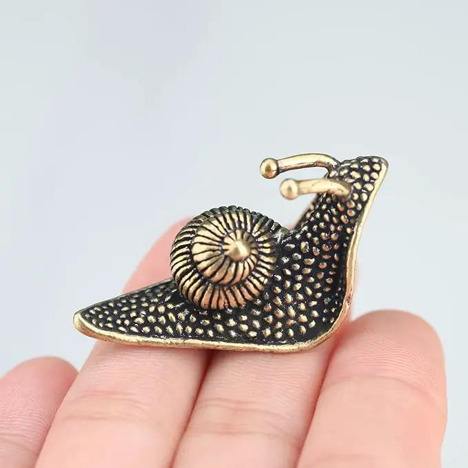 2pcs Snail decor Outdoor pond Garden snail figurine Brass Snail With feng shui decorative effect The meaning of the snail walk slowly and have a safe journey，Suitable for computer desk decoration by GreenHaven Gardens