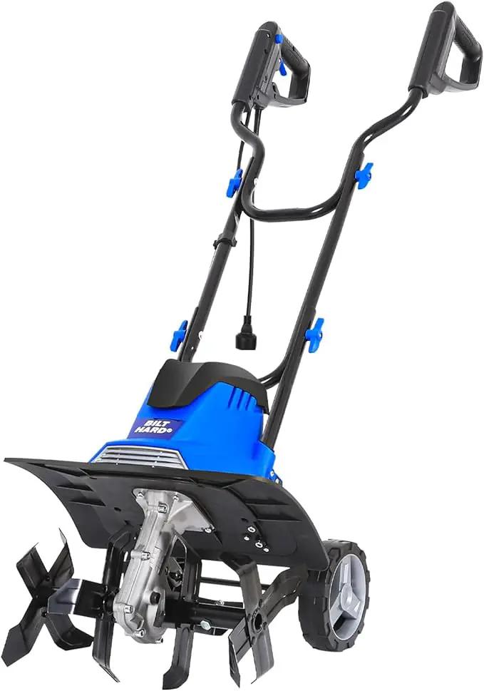 BILT HARD 14" 10Amp Electric Garden Tiller | 4 Steel Tines Tiller Cultivator with Foldable Handle & Adjustable Wheels for Soil Cultivation, Weeding, Portable Gardening by GreenHaven Gardens