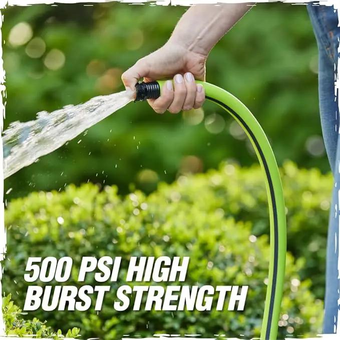 Rugged Rhino Heavy Duty Flexible Light Weight Garden Hose, 75ft x 5/8in, 4 Layer Leakproof Outdoor Gardening Tools, Watering Supplies, Powerful Water Pressure for Lawn, Flowers, Green Black by GreenHaven Gardens