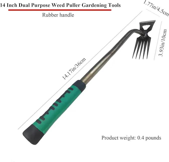 Gardening Hand Weeder Tools, New Weeding Artifact Uprooting Weeding Tool with Handle, 5 Teethes Durable Manganese Steel Weed Puller Tool for Vegetable Gardening Backyard Farm Planting & Weeding by GreenHaven Gardens