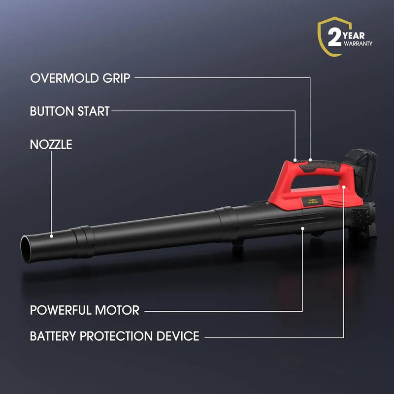 Cordless Leaf Blower for Milwaukee 18V Battery, 450CFM Electric Leaf Blower with 130MPH, Copper Motor, Handheld for Lawn Care, Yard (Battery Not Included) (Red) by GreenHaven Gardens