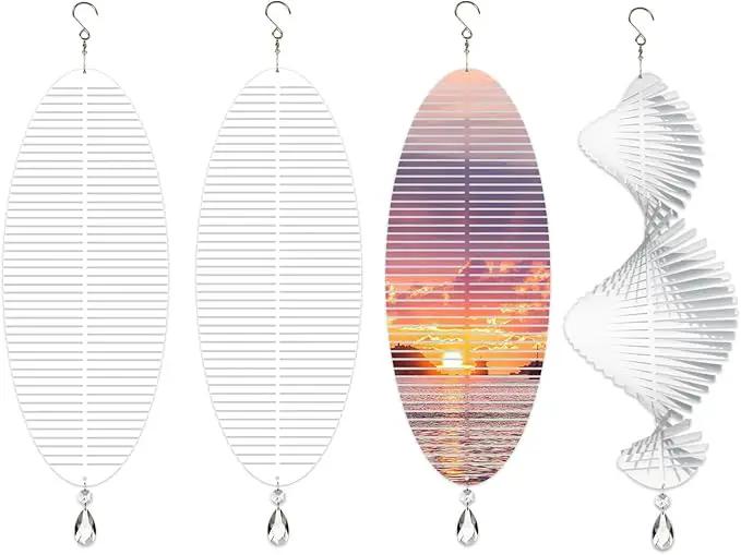 4Pack 11inch Sublimation Wind Spinner Blanks 3D Aluminum Metal Wind Sculpture Kinetic Spinners for Yard and Garden Indoor Art Ornaments Hanging Decoration (Helix) by GreenHaven Gardens