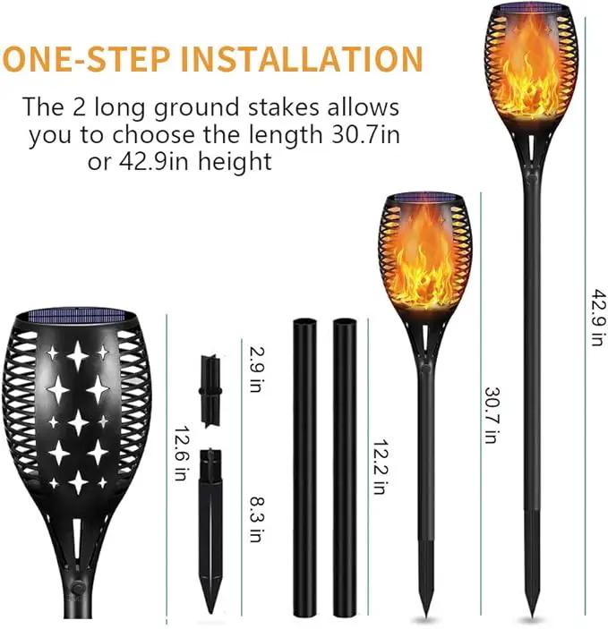 YoungPower 43'' Large Solar Torch Lights Flickering Flames Torches, Waterproof Outdoor Flame Decoration Lighting for Yard Driveway, 2P by GreenHaven Gardens