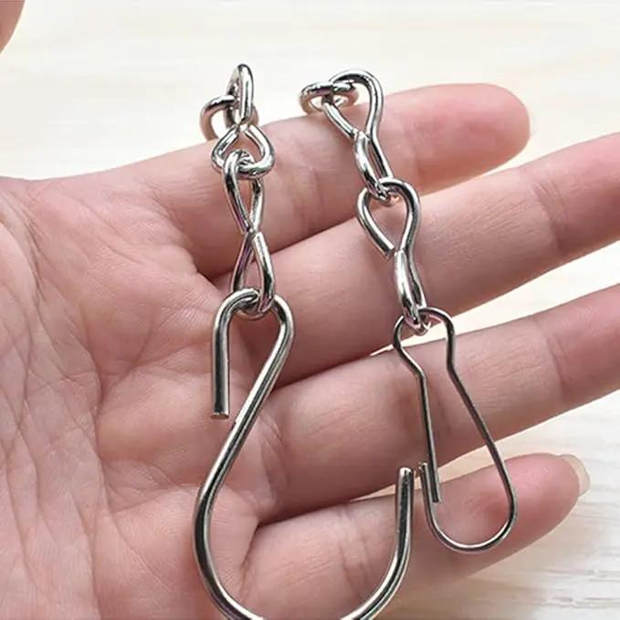 10 Pack 9.5 Inch Silver Hanging Chains for Hanging Bird Feeders, Bird Houses, Planters, Baskets, Birdbaths, Lanterns, Wind Chimes, Billboards, Signs and Ornaments by GreenHaven Gardens