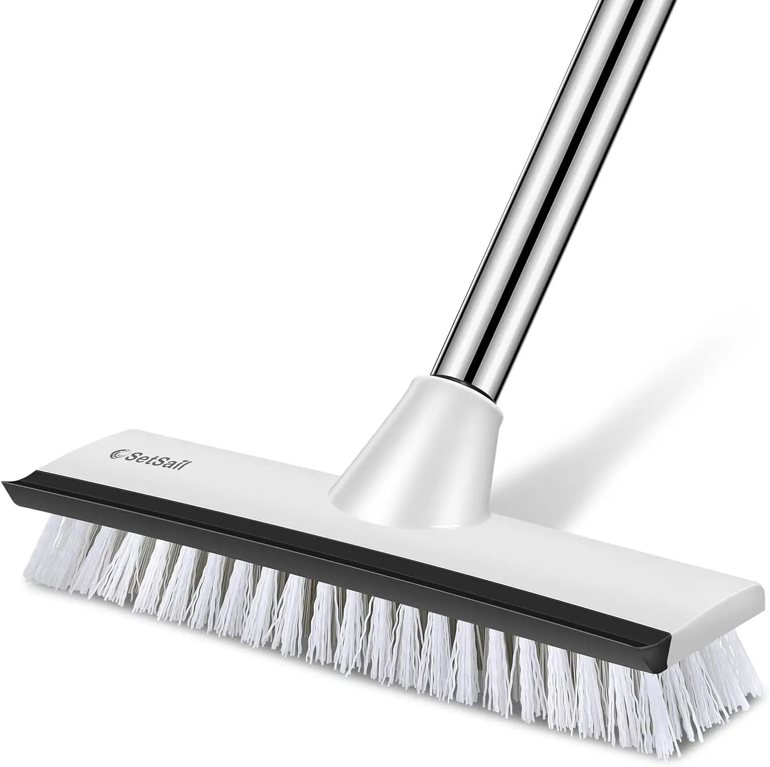 SetSail Floor Scrub Brush with 51-Inch Long Adjustable Handle 2 in 1 Scrape Brush Stiff Bristle Floor Scrubber for Cleaning Shower Bathroom Garage Kitchen Wall Deck Tub Tile by GreenHaven Gardens