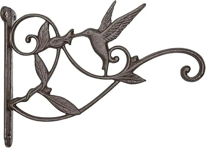 Mkono Hanging Plant Bracket Hook Iron Decorative Plant Hanger for Flower Basket Bird Feeder Wind Chime Lanterns, 1 Pack by GreenHaven Gardens