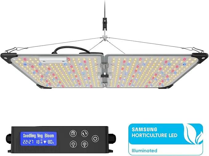 Grow Lights for Indoor Plants, 120W LED Grow Light Full Spectrum, with Samsung LM218B+ Diodes(512 Pcs),HD Digital, 3 Modes, 24H Timer, 10-100% Dimming for 3X3 / 4X4 ft Grow Tent by GreenHaven Gardens