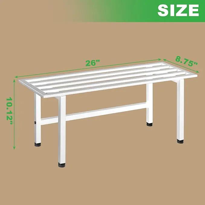 2 Pack Metal Plant Stand Outdoor Plant Shelf Indoor,1 Tier Heavy Duty Plant Stands for Multiple Plants,26" L x 10.12" H x 8.75" W,White by GreenHaven Gardens