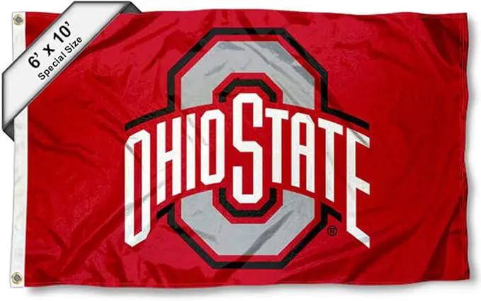 College Flags & Banners Co. Ohio State Buckeyes 6x10 Feet Athletic Logo Flag by GreenHaven Gardens