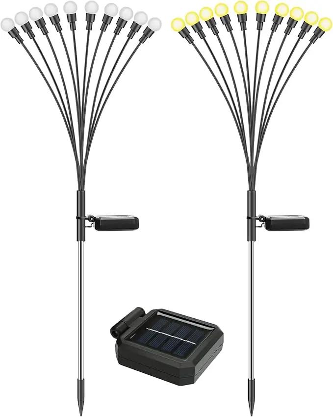Solar Lights Outdoor (2 Pack-20 LEDs)，Waterproof Garden Fairy Swaying Firefly Lights ，Gifts for Outdoor Decorations，Suitable for Patio, terraces, lawns and Paths by GreenHaven Gardens