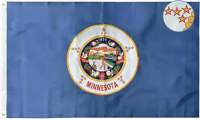 TOPFLAGS Minnesota State Flag 3x5 Outdoor MN Flags Double Sided Embroidered Durable Lasting Heavy Duty Nylon Stronger Brass Grommets 4 Stitched Hemming Perfect for Outside by GreenHaven Gardens