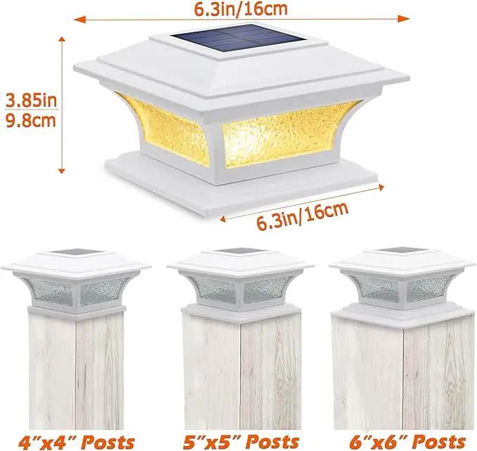 SIEDiNLAR Solar Post Lights Outdoor Glass LED Fence Cap Light 2 Modes for 4x4 5x5 6x6 Posts Patio Deck Garden Decoration Warm White/Cool White Lighting White (1 Pack) by GreenHaven Gardens