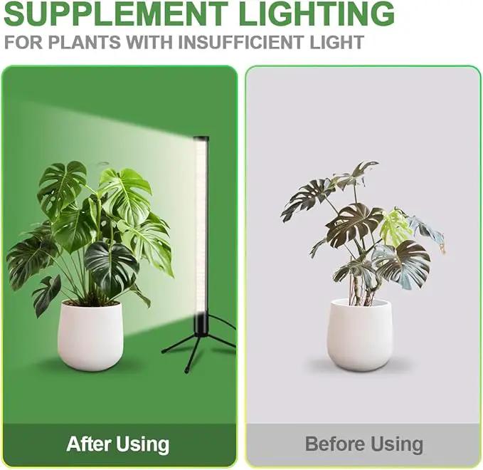 T10 Vertical Grow Light, 6000K Full Spectrum Desktop Plant Light 18.9",Hung or Stood, with 3 Modes & 5 Dimming Levels, Suitable Small & Medium Plants Indoors, Auto On Off Timing 4/8/12/18Hrs (1) by GreenHaven Gardens