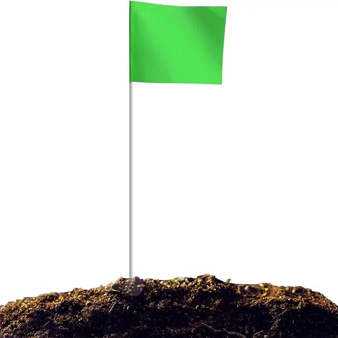 Zozen 50Pack Green Marking Flags, Writable/15x4x5 Inch, Yard Flags for Lawn & Irrigation & Landscape & Sprinkler & Survey & Dog Training. by GreenHaven Gardens