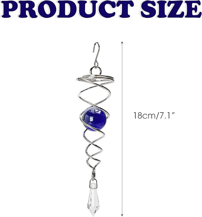 5pcs Wind Spinner Tail Gazing Ball Spiral Stabilizer Tails for Indoor and Outdoor Decoration, (7.1'') 18cm Stainless Steel Hanging with Swivel Hook Garden Decorative by GreenHaven Gardens