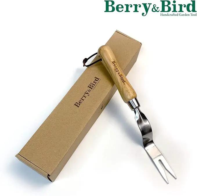 Berry&Bird Hand Weeder Tool, Stainless Steel Gardening Weed Puller, 12.1" Manual Weeding Removal Cutter Tool with Ash Wood Handle for Planting, Weeding, Flower & Vegetable Care in Garden Lawn Yard by GreenHaven Gardens
