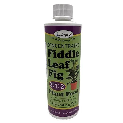 EZ-GRO Liquid Fiddle Leaf Fig Plant Food - 8 oz Bottle | 3 1 2 NPK Fertilizer for Indoor Plants | Concentrated Nutrients Liquid Indoor Plant Food for Healthy Growth by GreenHaven Gardens