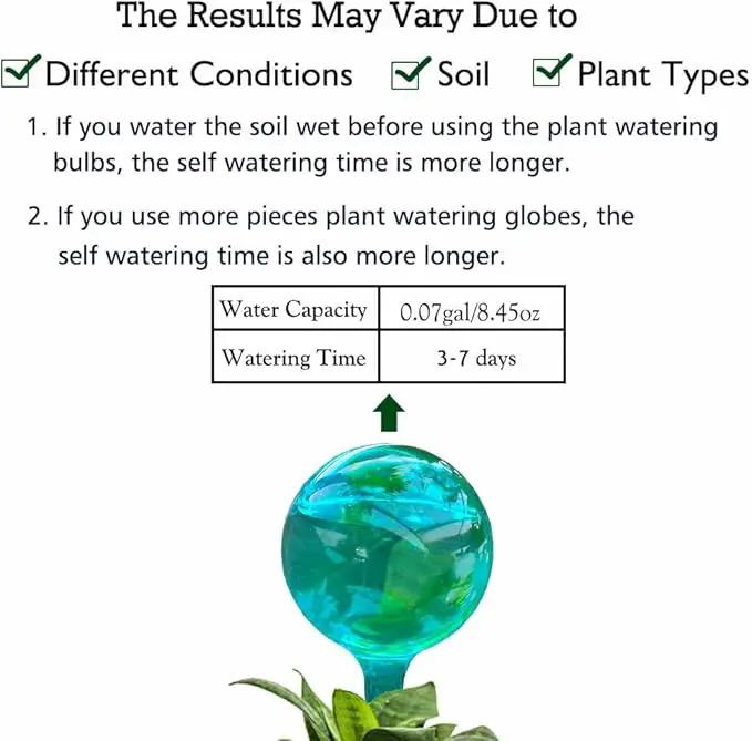 10pcs Plant Self Watering Globe Stakes, Plant Watering Stakes Automatic Plant Watering Bulb System Spikes, Flower Automatic Watering Device, Garden Self Waterer for Indoor Outdoor Plant by GreenHaven Gardens