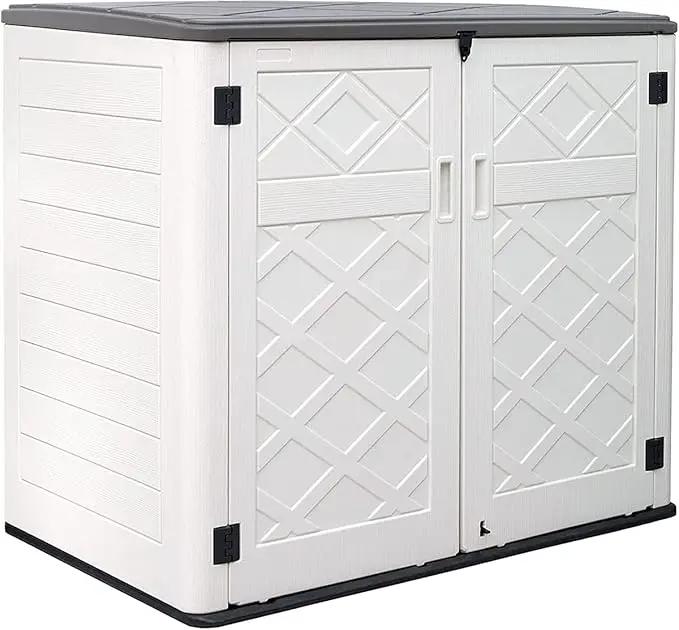 KINYING Larger Outdoor Storage Shed Weather Resistance, Horizontal Outdoor Storage Box Waterproof for Garden, Patios, Backyards, 48 Cu.ft Capacity for Garbage Cans, Lawn Mower, Garden Tools by GreenHaven Gardens