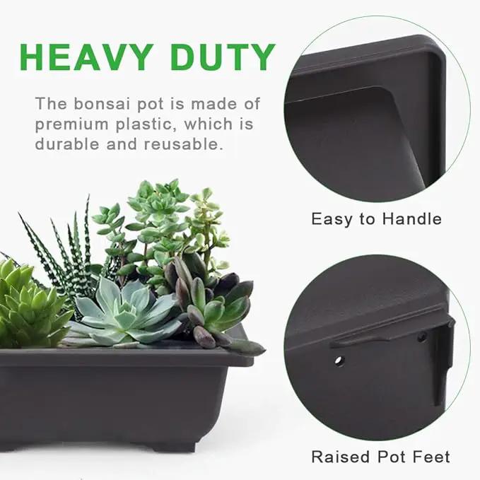 GROWNEER 6 Packs 6.5 Inch Bonsai Training Pots with Drainage Humidity Trays, Bonsai Tree Kits with 1 Repotting Mat, Growing Planter for Garden, Yard, Balcony, Office, Indoor, Outdoor by GreenHaven Gardens