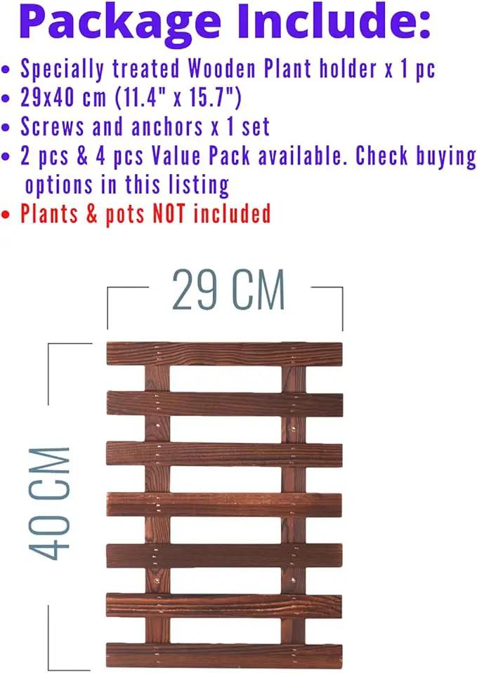 ShopLaLa Wall Planter – Wooden Air Plant Succulent Holder Hanger Indoor Outdoor, Live Orchid Wall Wood Display Frame Vertical Garden Balcony Deck Bathroom Macetas Para Plantas De Aire 15.7" (40cm) by GreenHaven Gardens