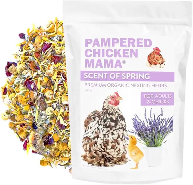 Pampered Chicken Mama Floral Nesting Herbs for Chickens (16 Ounces/1 Pound) | Relaxation Blend for Chick Brooder Box, Chicken Coop Bedding | Scent of Spring by GreenHaven Gardens
