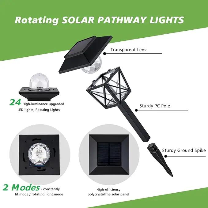Large Rotating Solar Lights Outdoor Waterproof 2 Modes Twinkling Decorative Lights for Garden Yard Pathway Walkway Decorations Landscape Lighting. (Set of 4) by GreenHaven Gardens