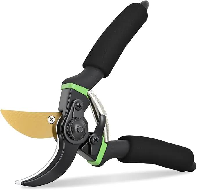 Yesker Pruning Shears for Gardening 8.5" Professional Bypass Garden Scissors Yard Clippers with Sharp SK5 Steel Blade Heavy Duty Hand Pruners for Branch Flower Plant Trimming Cutting Gardening Tools by GreenHaven Gardens