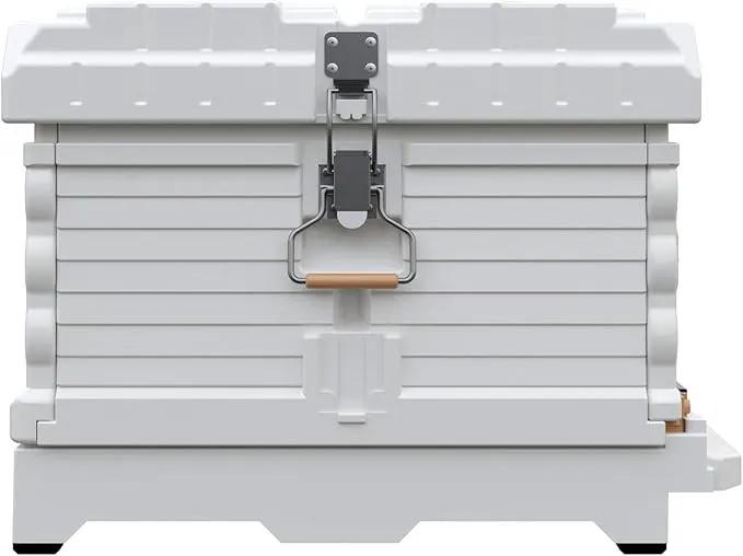 Ergo Insulated 10 Frame Bee Hive Set [NO Frames Included] (Single Hive, White Body Green Entrance) by GreenHaven Gardens